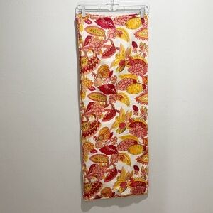 POTTERY BARN Ivory Orange Paisley Cotton Linen Blend Pillow Cover Sham 14” X 36”